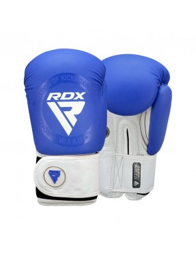 Професионални състезателни боксови ръкавици RDX T1 WAKO - черни/сини/червени