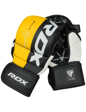 Ръкавици за ММА и спаринг RDX T6  - черен/жълт цвят
