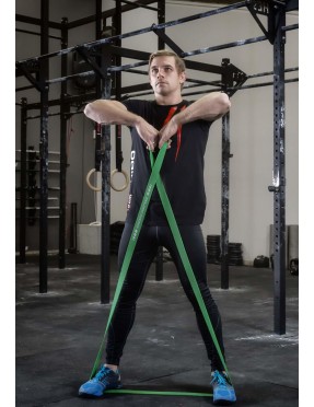 Подсилен тренировъчен ластик DBX Bushido Power Band 44 - Зелен - 23-57 kg