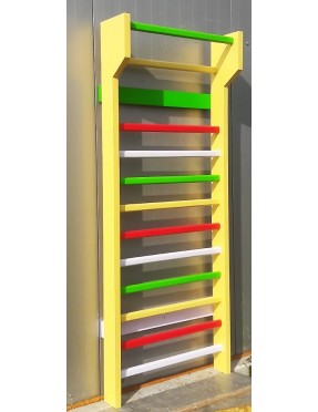 Шведска стена за гимнастика - 200 x 80 см - Цветна - 12 стъпала