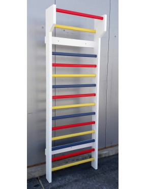 Шведска стена за гимнастика - 245 x 80 см - Цветна - 15 стъпала