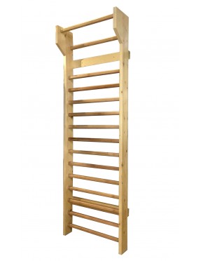 Шведска стена за гимнастика - 245 x 85 см - Нелакирана - 12 стъпала